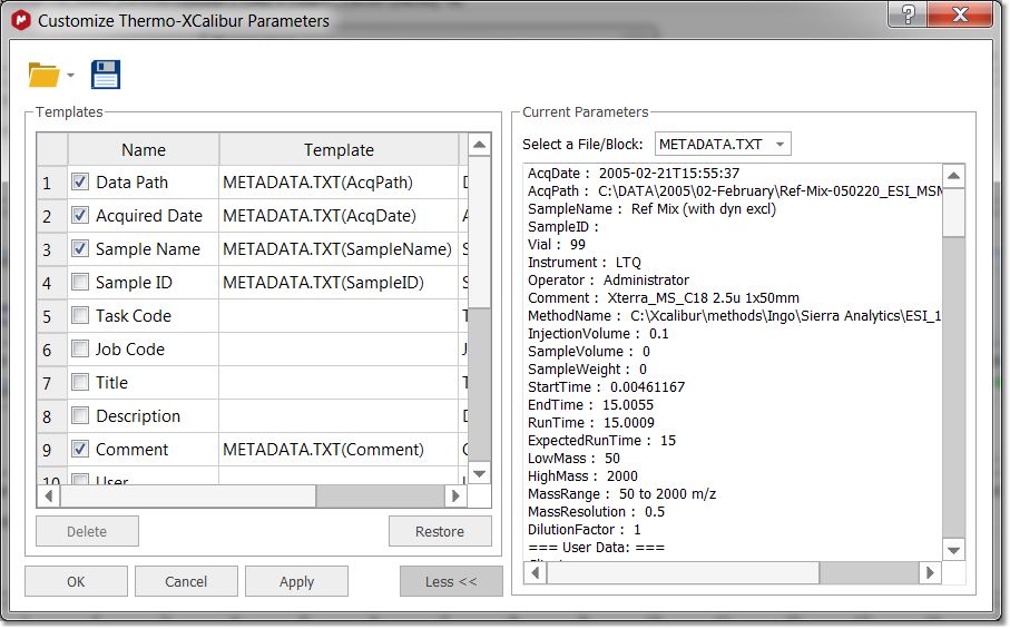 Customize MS_parameters